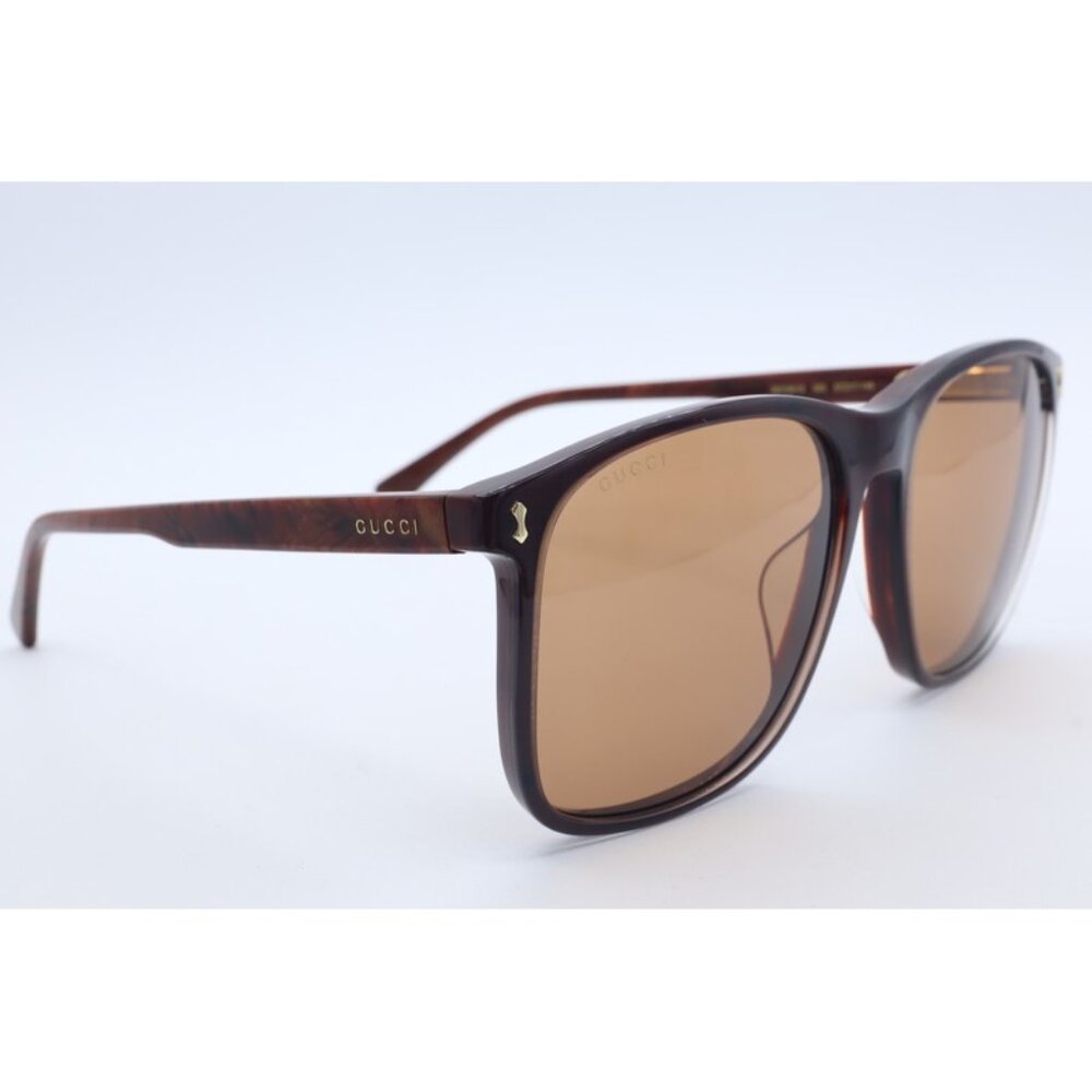 Gucci GG 1041S 003 Square Havana Brown Sunglasses Brown Lenses NEW - Picture 3 of 6